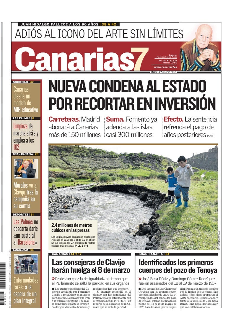Portada Canarias7 27-02-2018