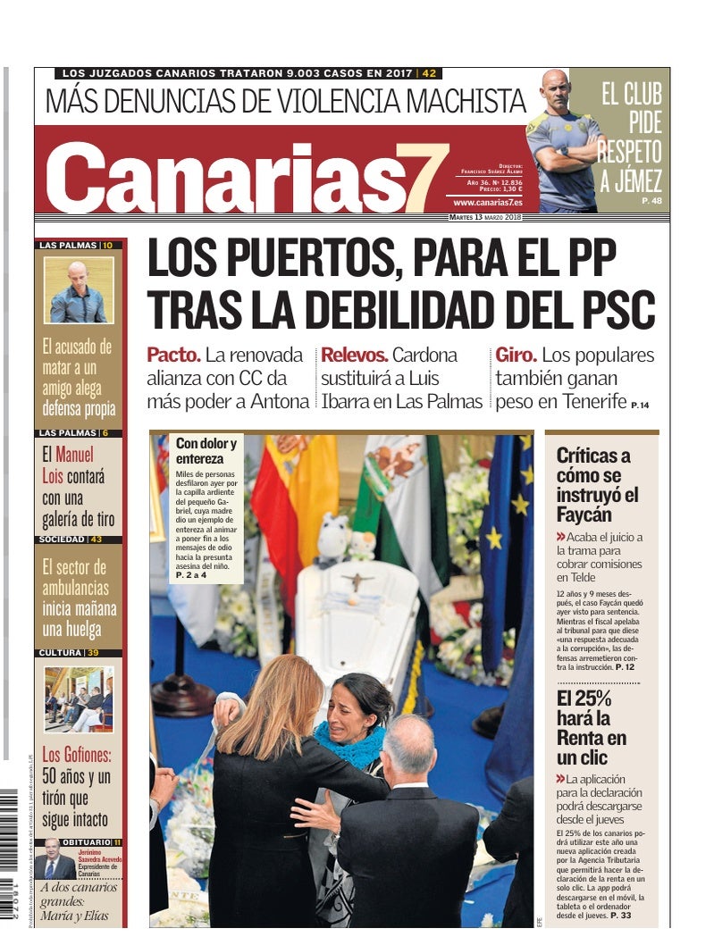 Portada Canarias7 13-03-2018