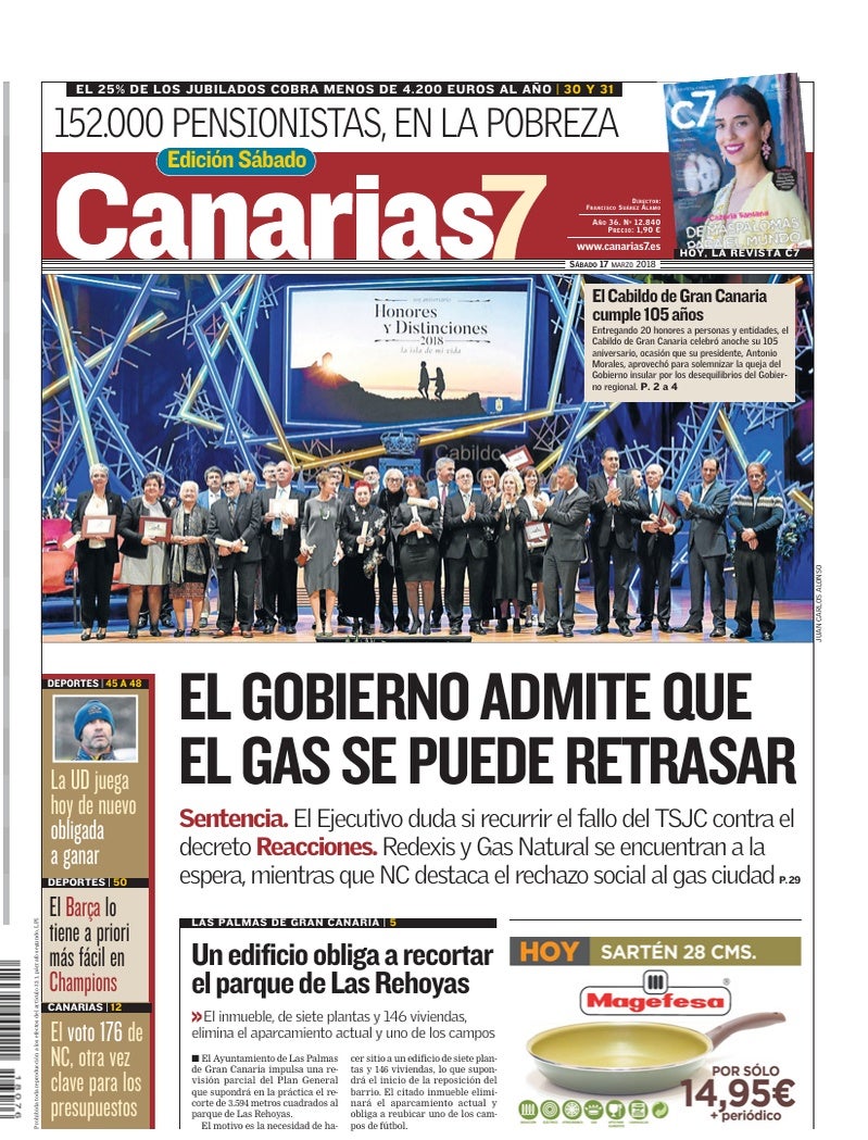 Portada Canarias7 17-03-2018