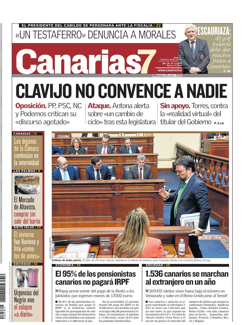Portada Canarias7 21-03-2018