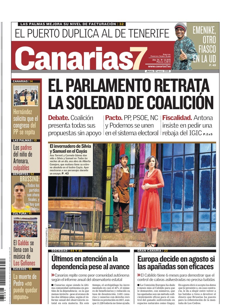 Portada Canarias7 22-03-2018