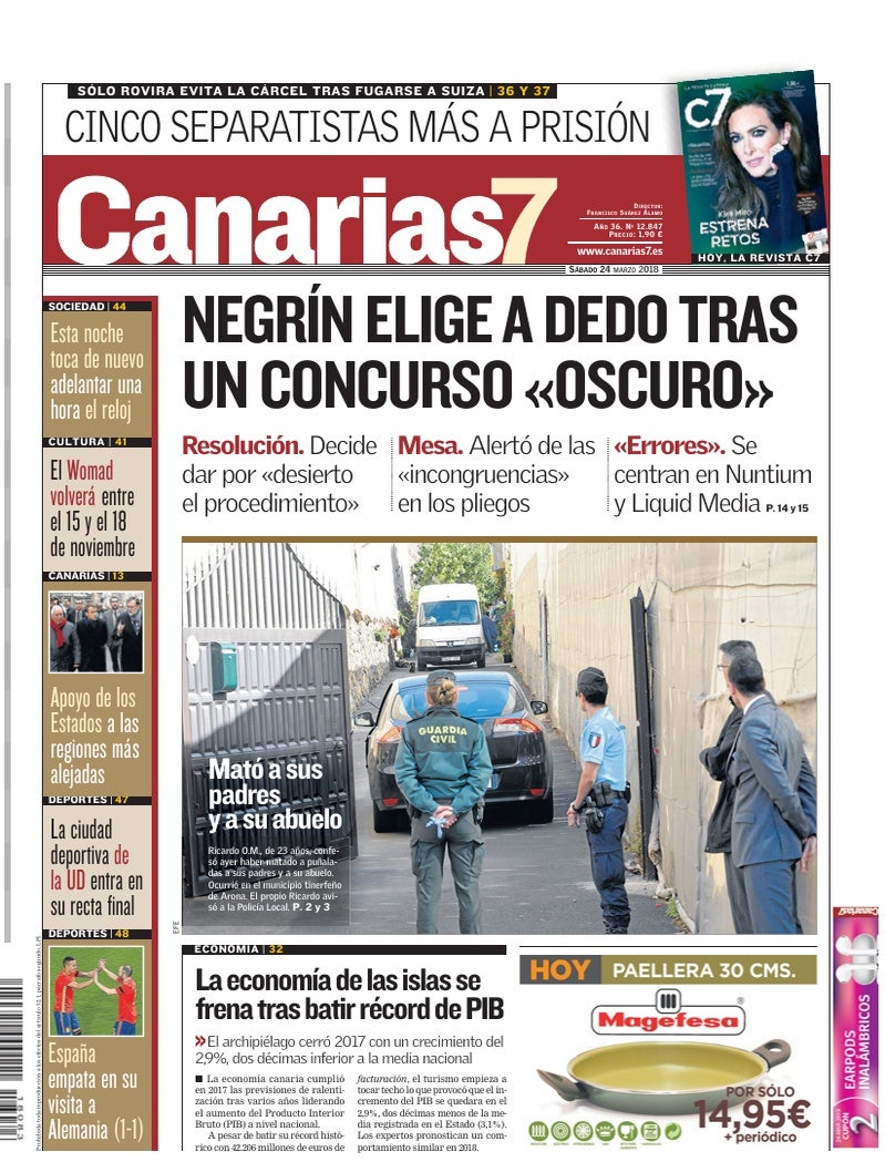 Portada Canarias7 24-03-2018