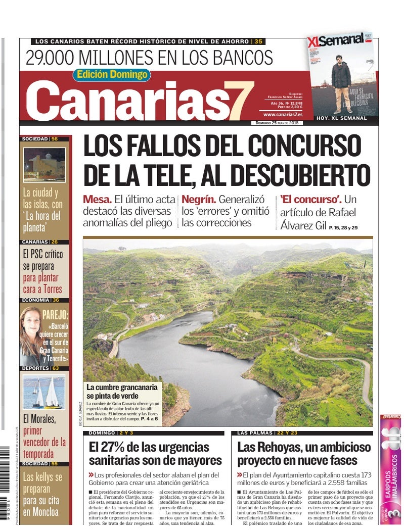 Portada Canarias7 25-03-2018