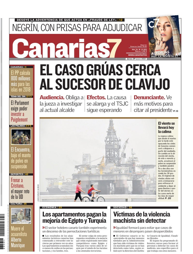 Portada Canarias7 29-03-2018