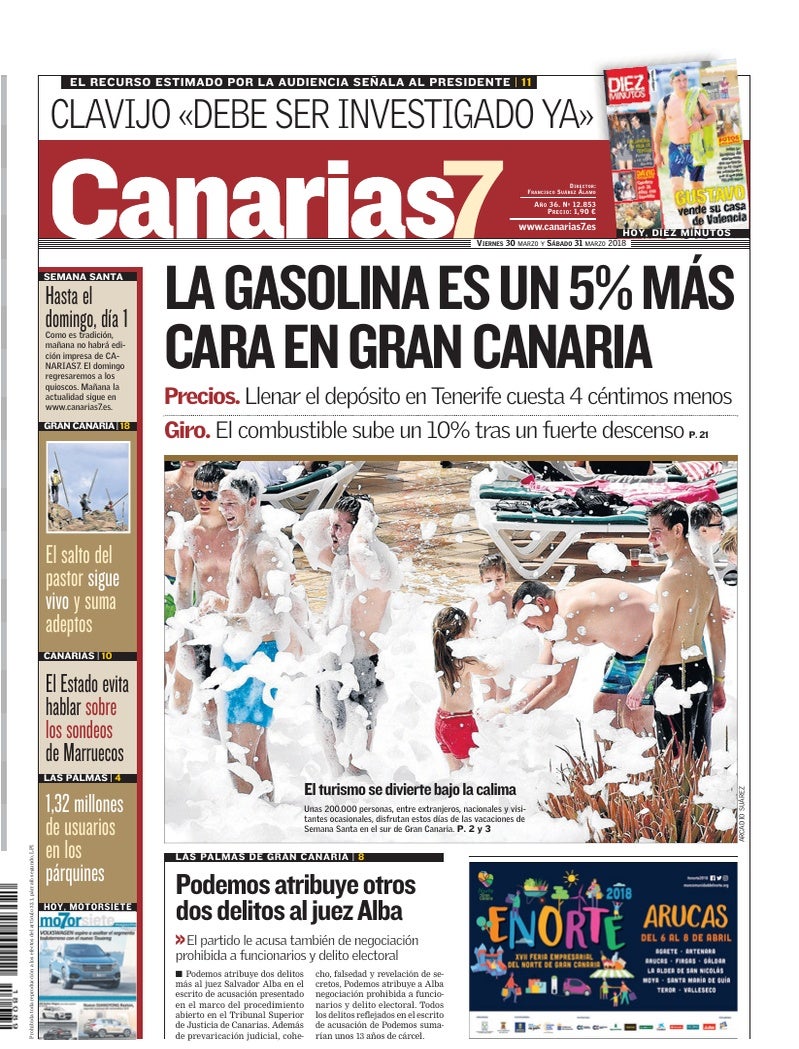 Portada Canarias7 30-03-2018