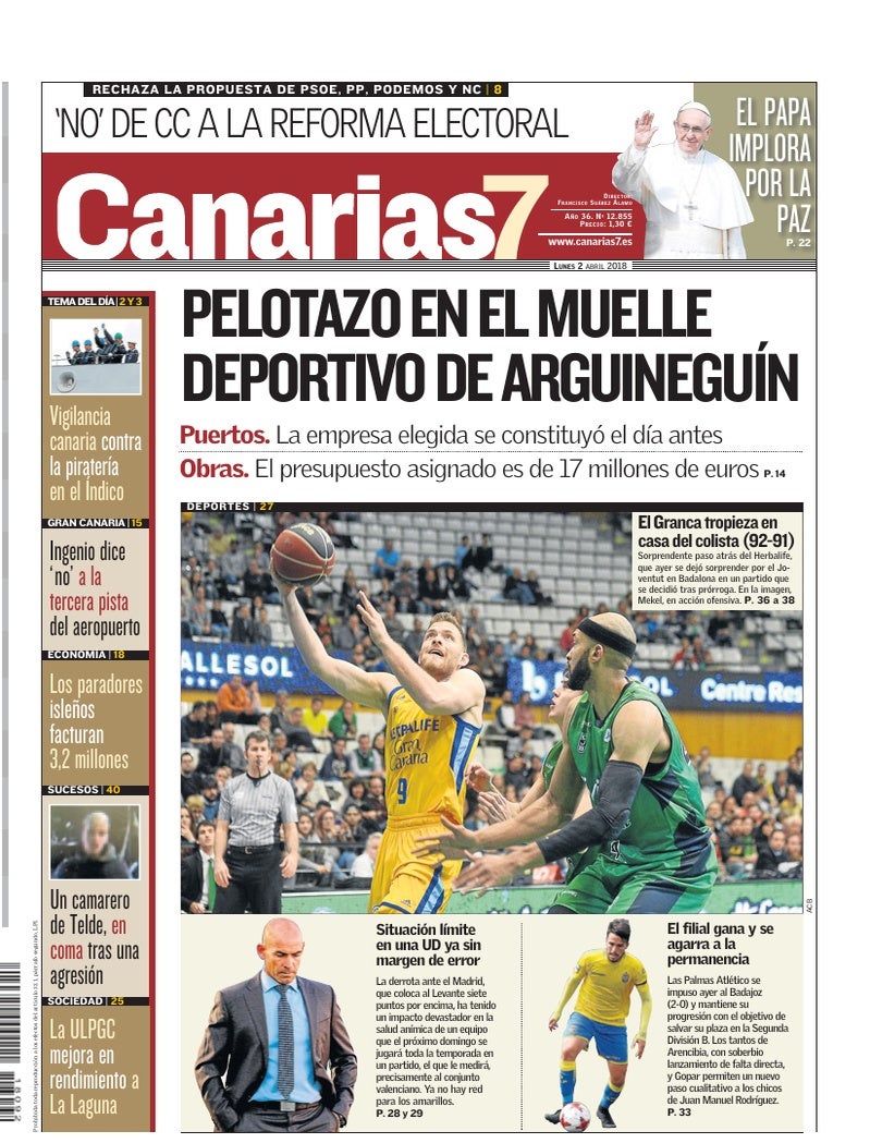 Portada Canarias7 02-04-2018