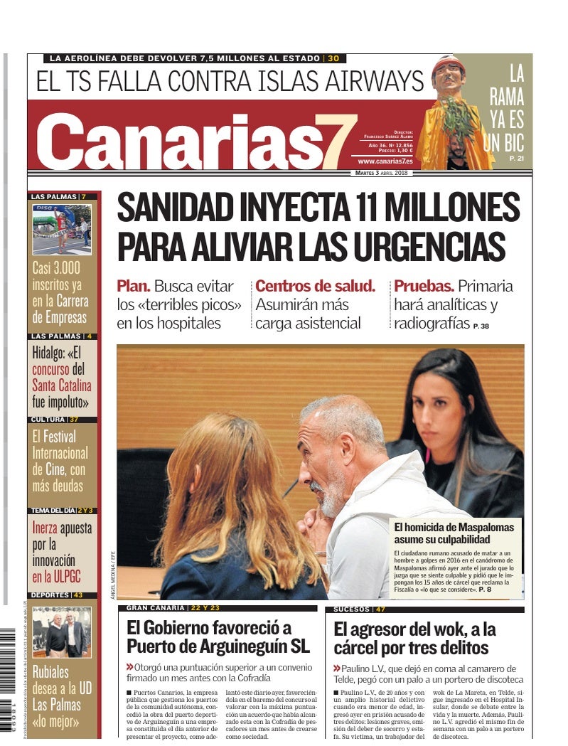 Portada Canarias7 03-04-2018