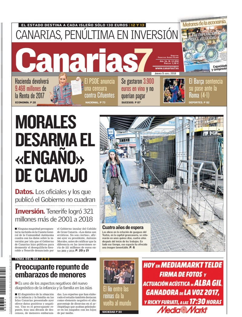 Portada Canarias7 05-04-2018
