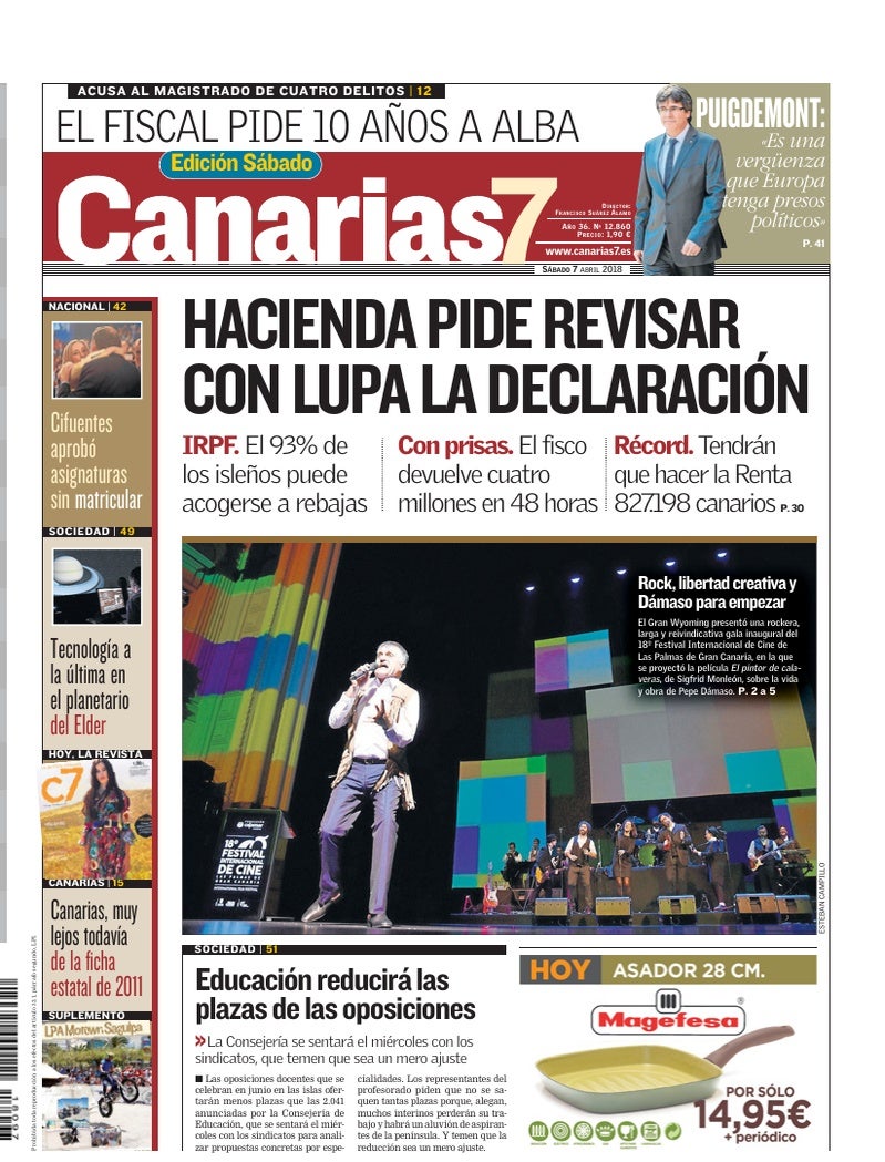 Portada Canarias7 07-04-2018