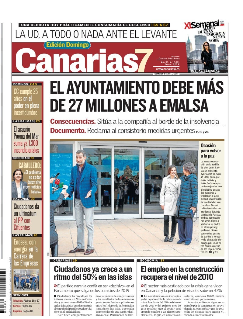 Portada Canarias7 08-04-2018