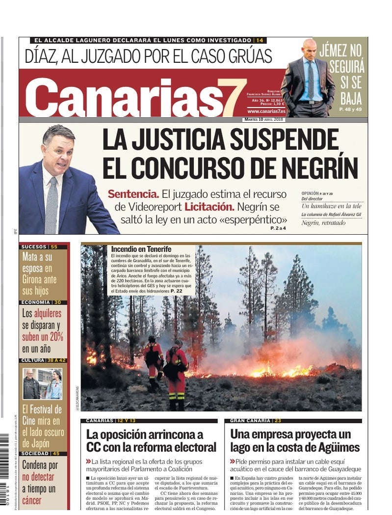 Portada Canarias7 10-04-2018