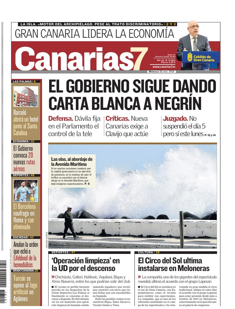 Portada Canarias7 11-04-2018