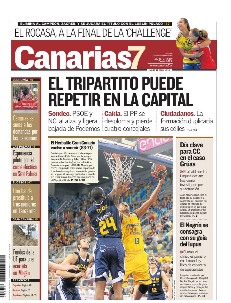 Portada Canarias7 16-04-2018