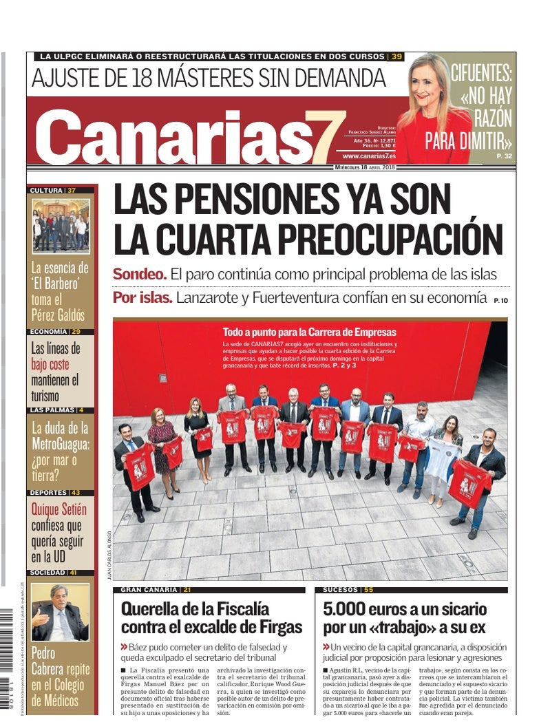 Portada Canarias7 18-04-2018