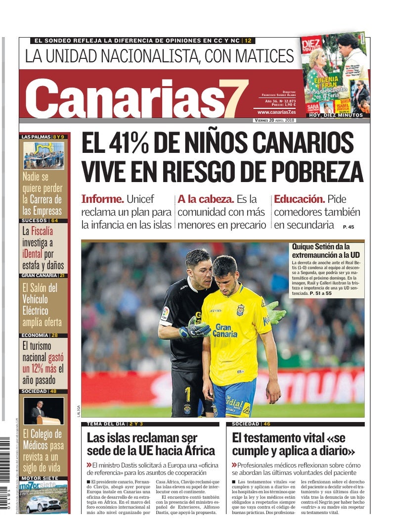Portada Canarias7 20-04-2018