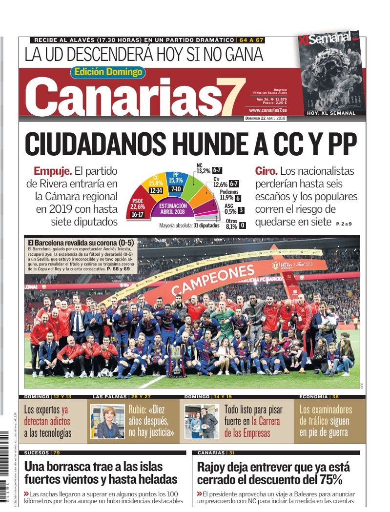 Portada Canarias7 22-04-2018