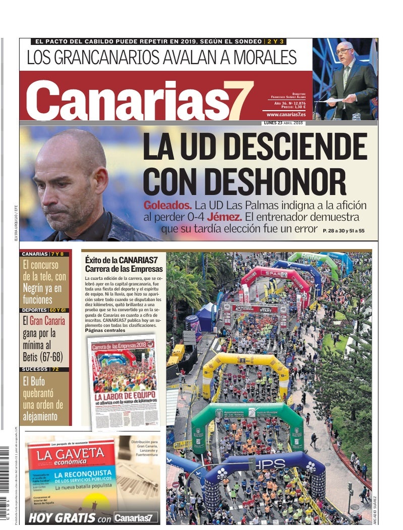 Portada Canarias7 23-04-2018
