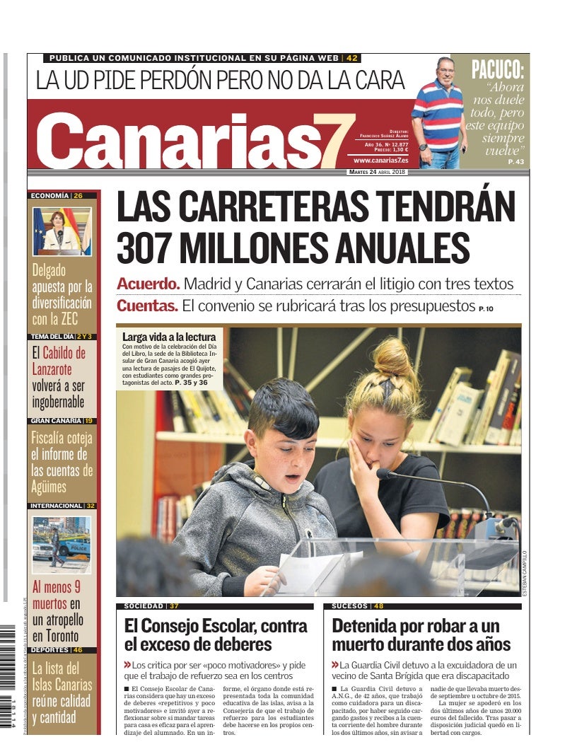 Portada Canarias7 24-04-2018