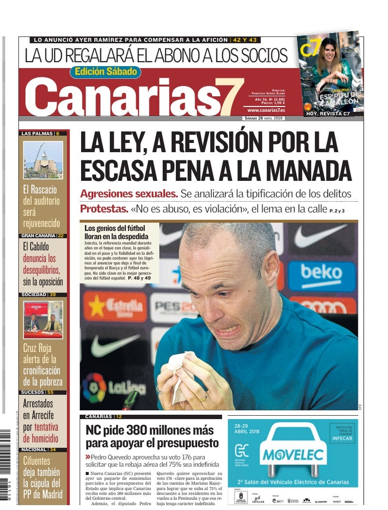 Portada Canarias7 28-04-2018