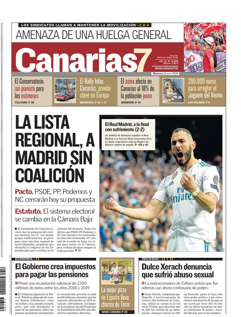 Portada Canarias7 02-05-2018