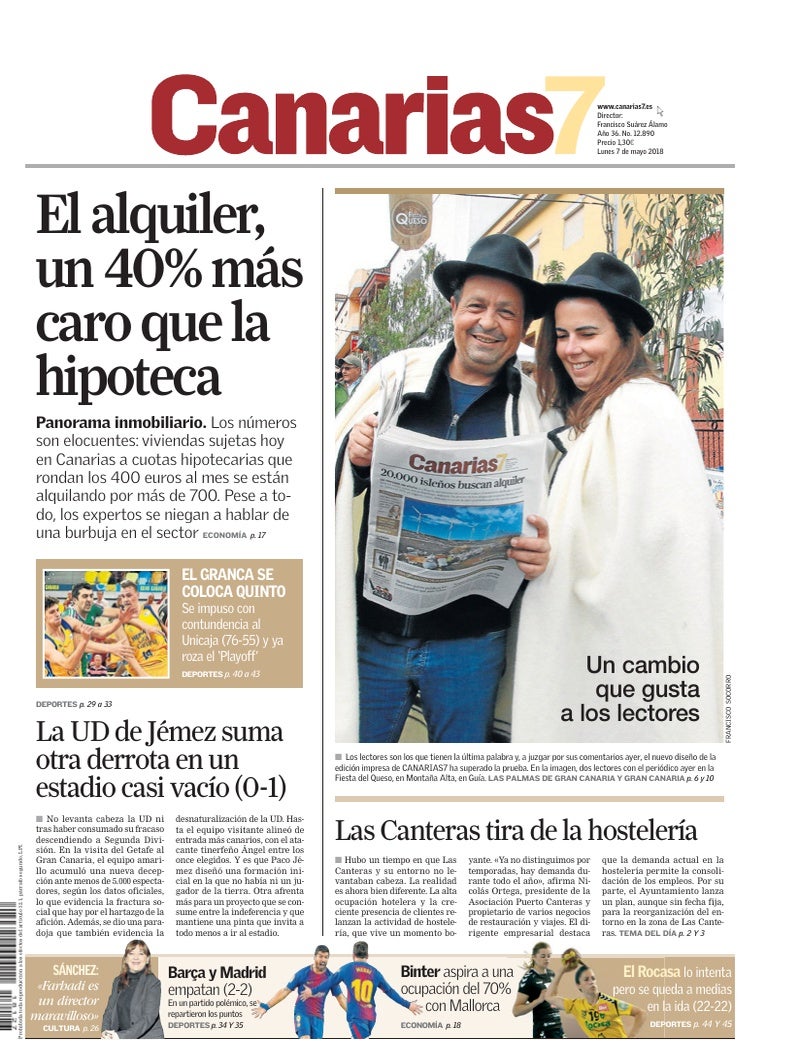 Portada Canarias7 07-05-2018