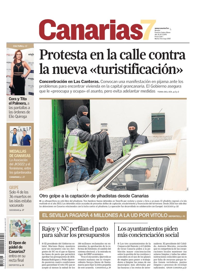 Portada Canarias7 08-05-2018