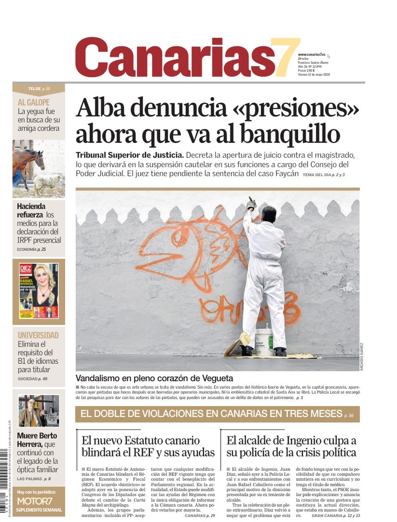 Portada Canarias7 11-05-2018