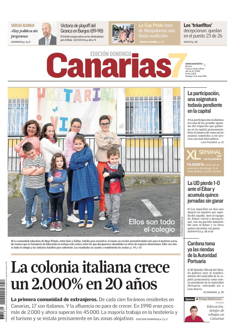 Portada Canarias7 13-05-2018