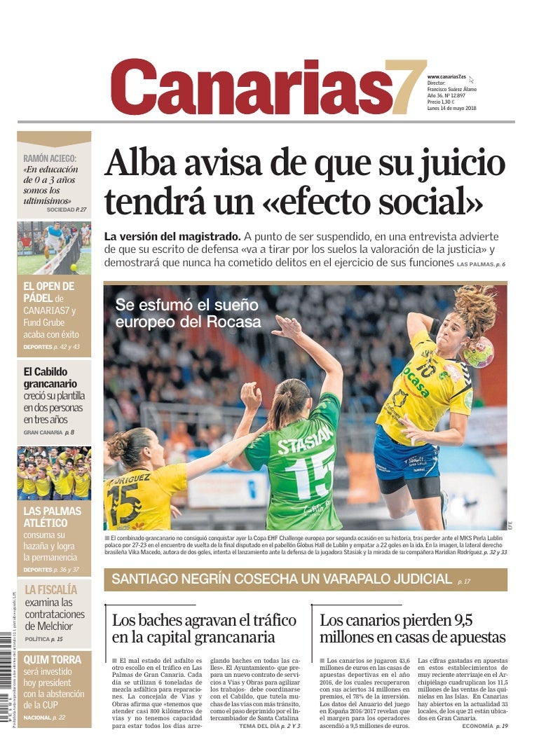 Portada Canarias7 14-05-2018