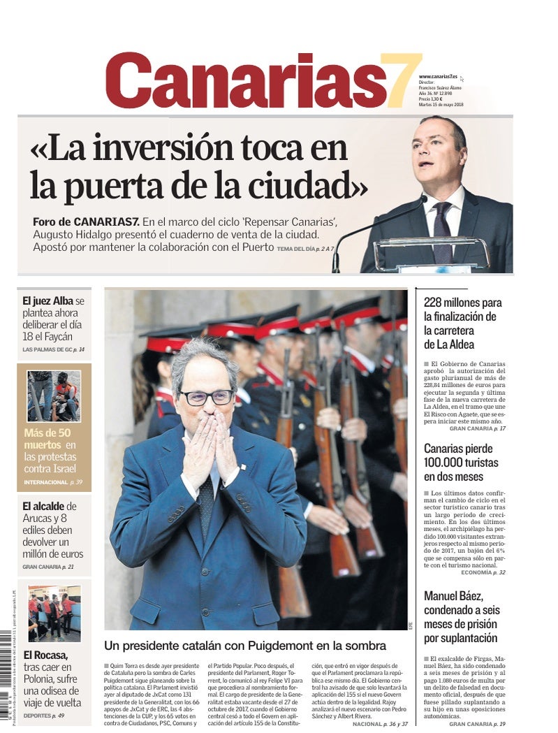 Portada Canarias7 15-05-2018
