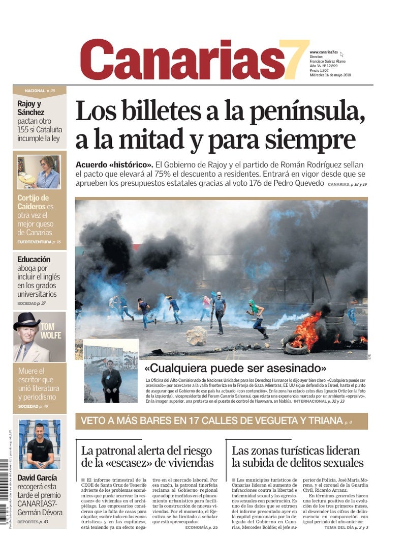 Portada Canarias7 16-05-2018