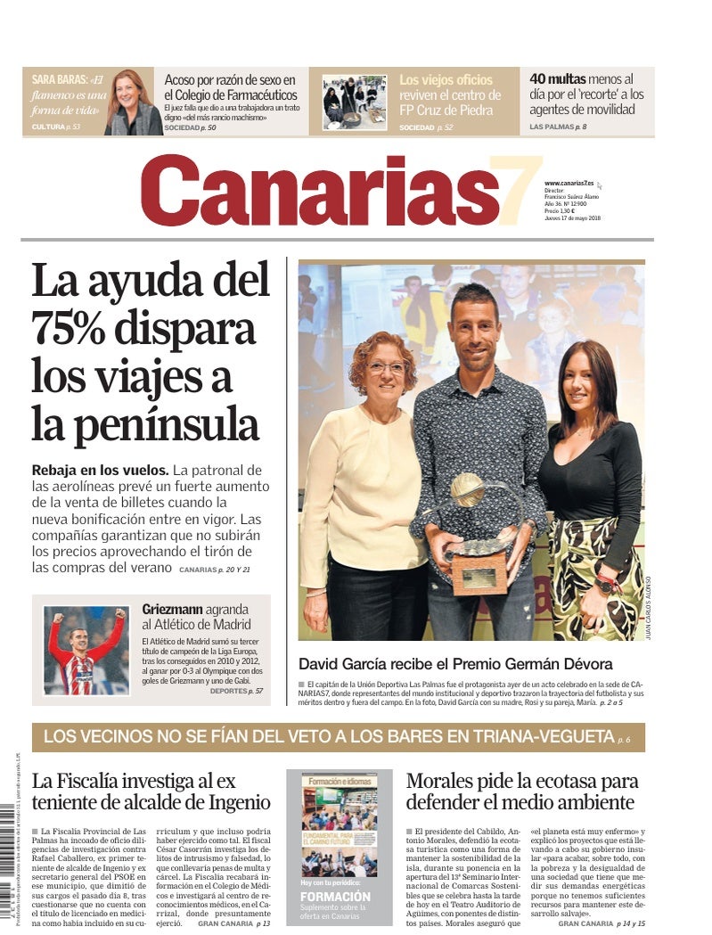 Portada Canarias7 17-05-2018