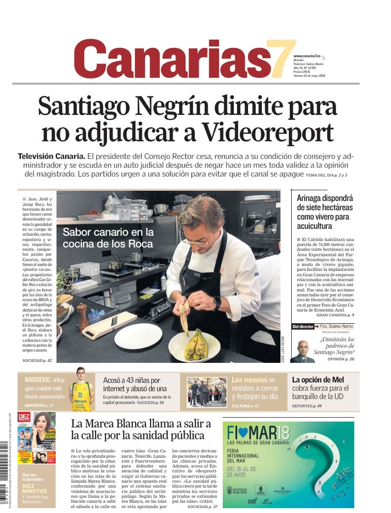 Portada Canarias7 18-05-2018
