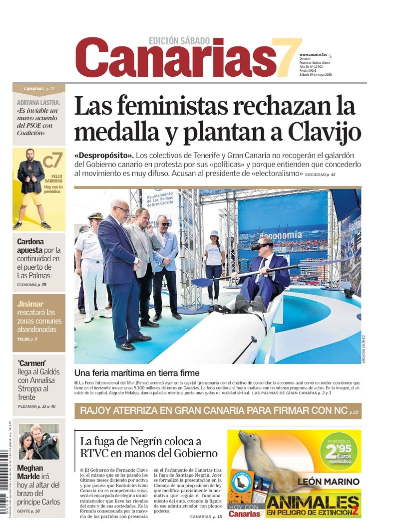 Portada Canarias7 19-05-2018