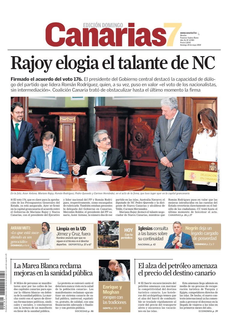 Portada Canarias7 20-05-2018