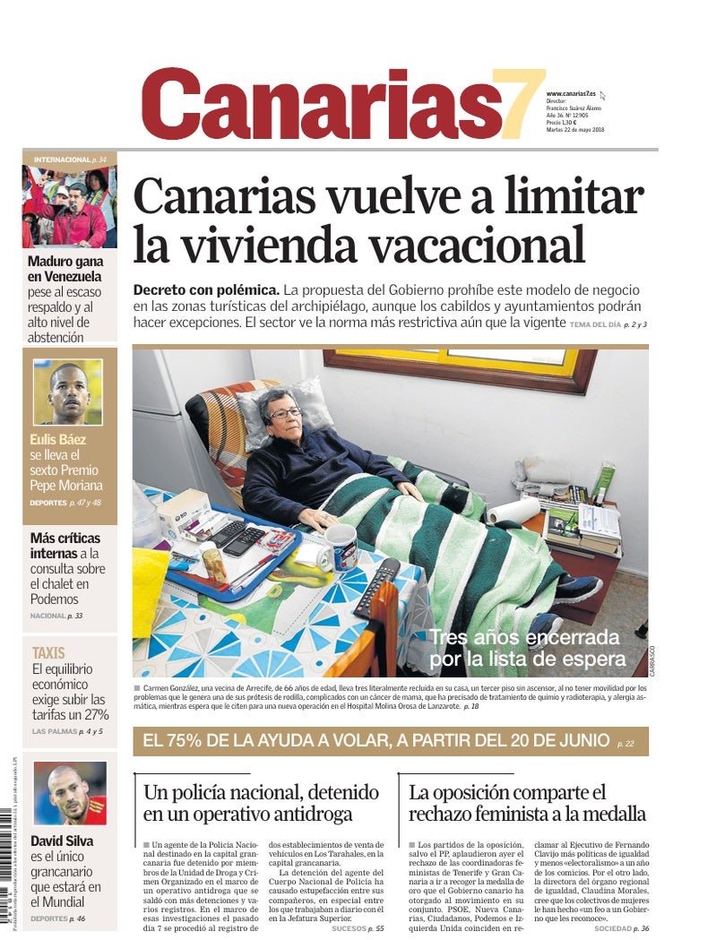Portada Canarias7 22-05-2018
