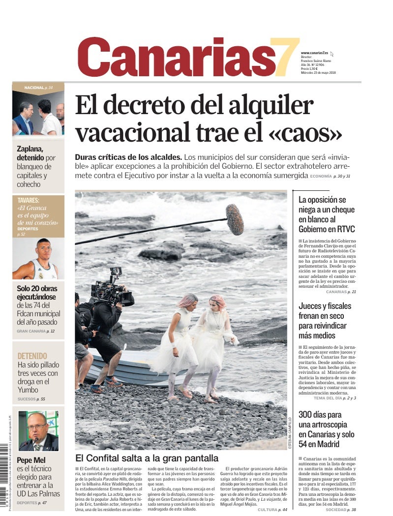 Portada Canarias7 23-05-2018