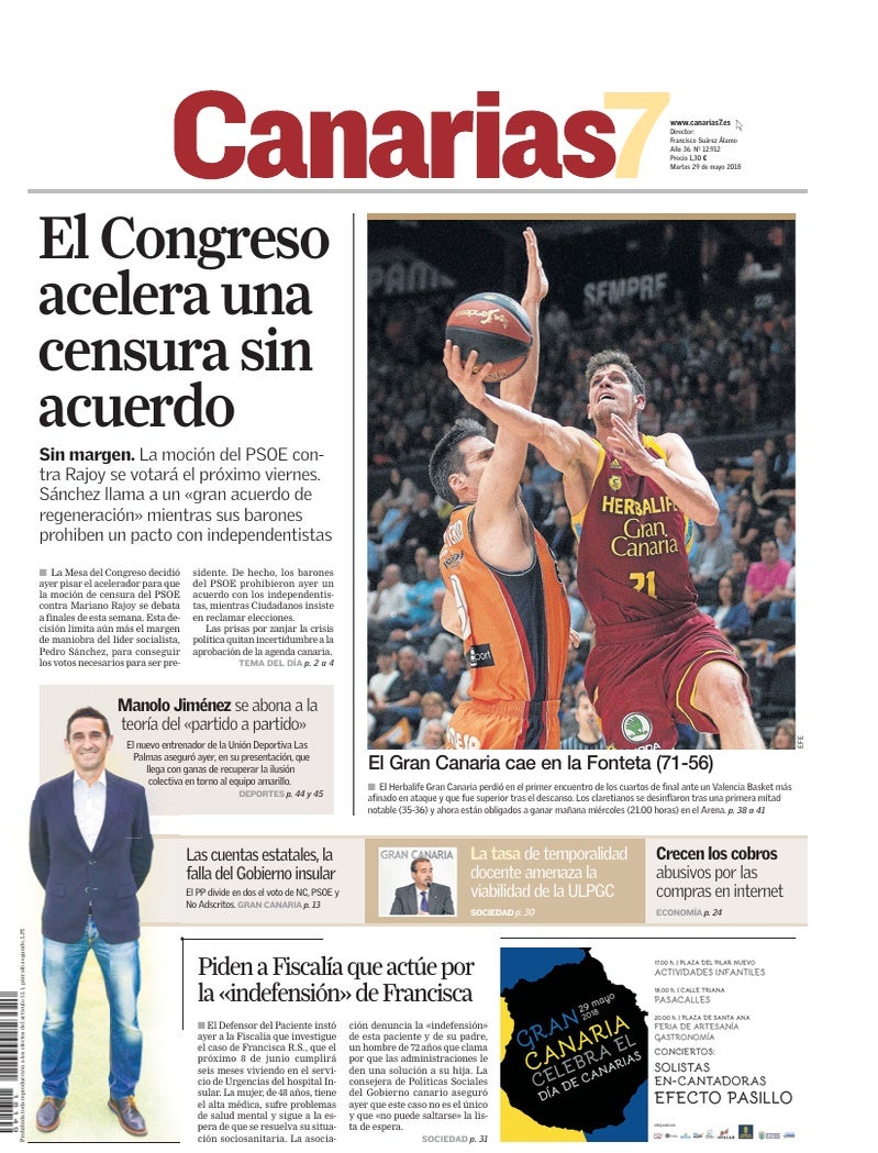Portada Canarias7 29-05-2018