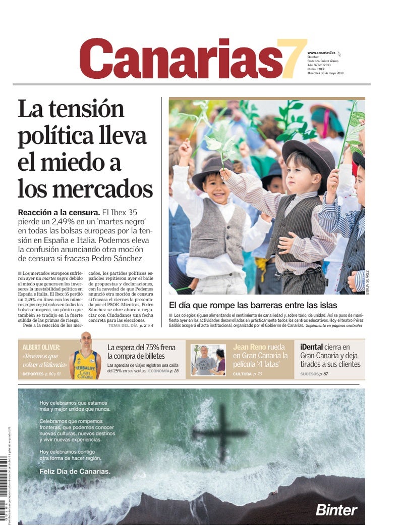 Portada Canarias7 30-05-2018