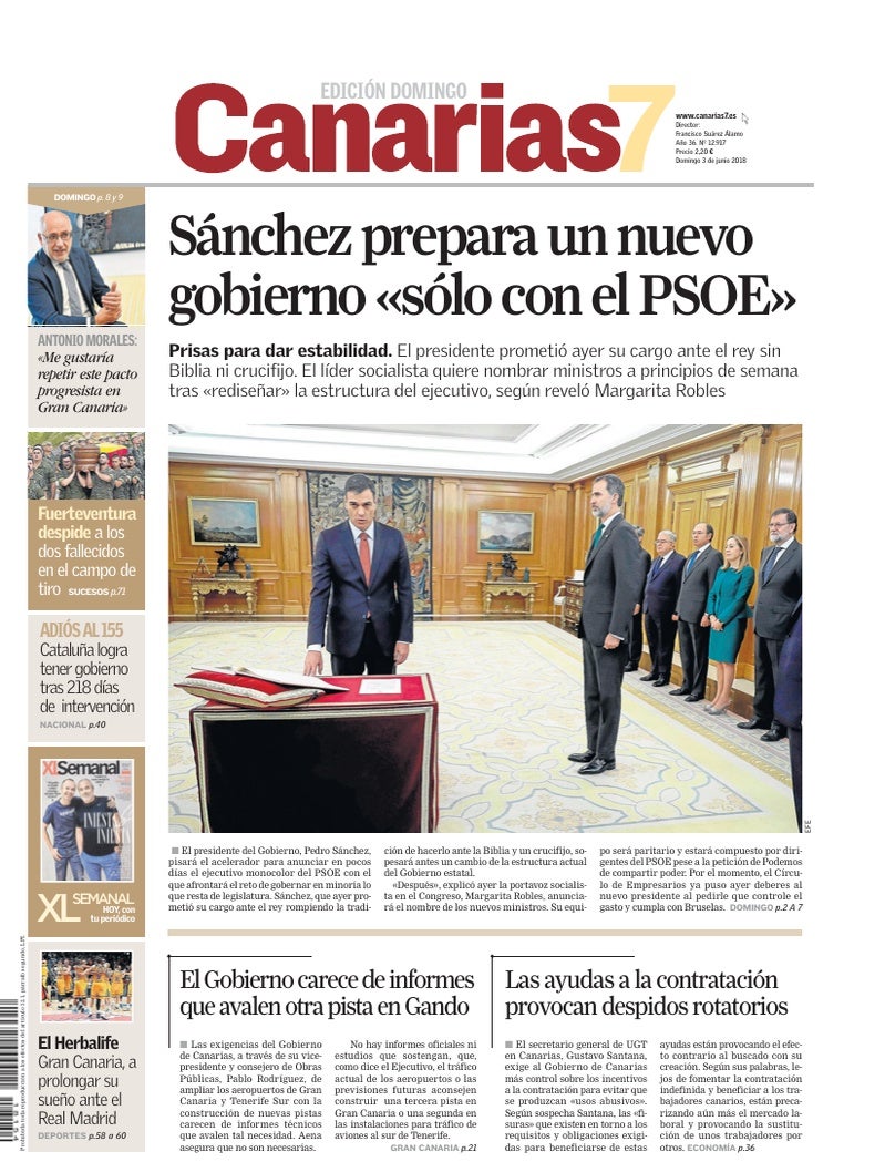 Portada Canarias7 03-06-2018