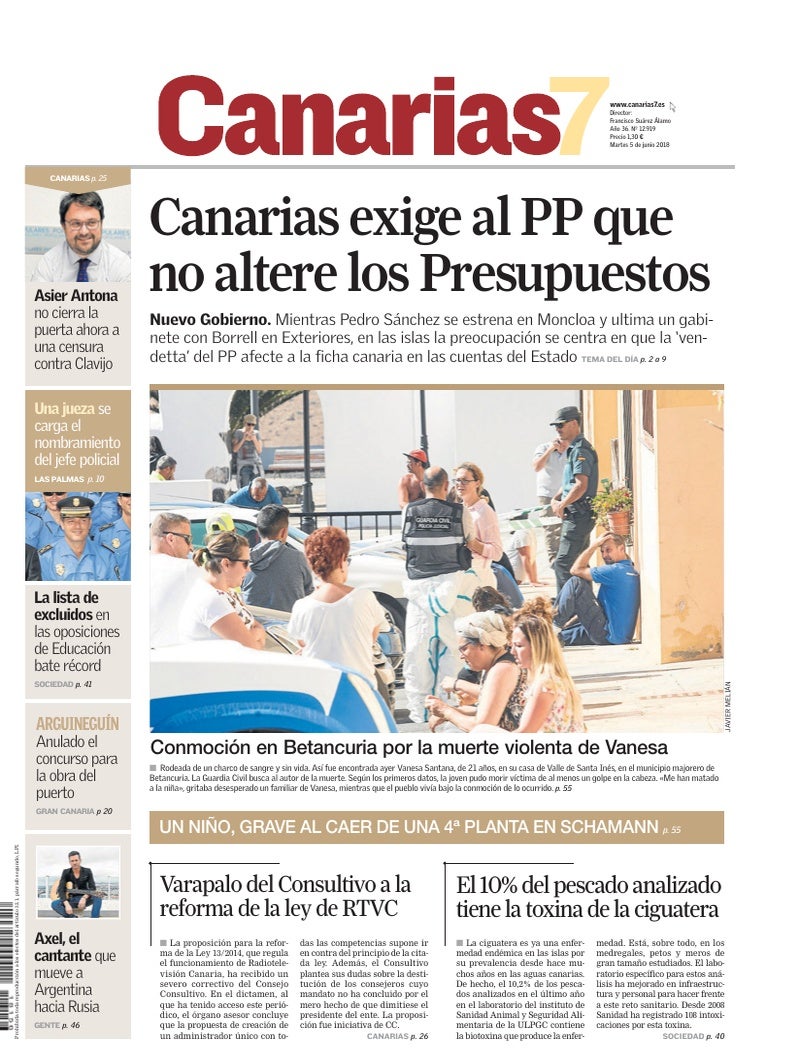 Portada Canarias7 05-06-2018