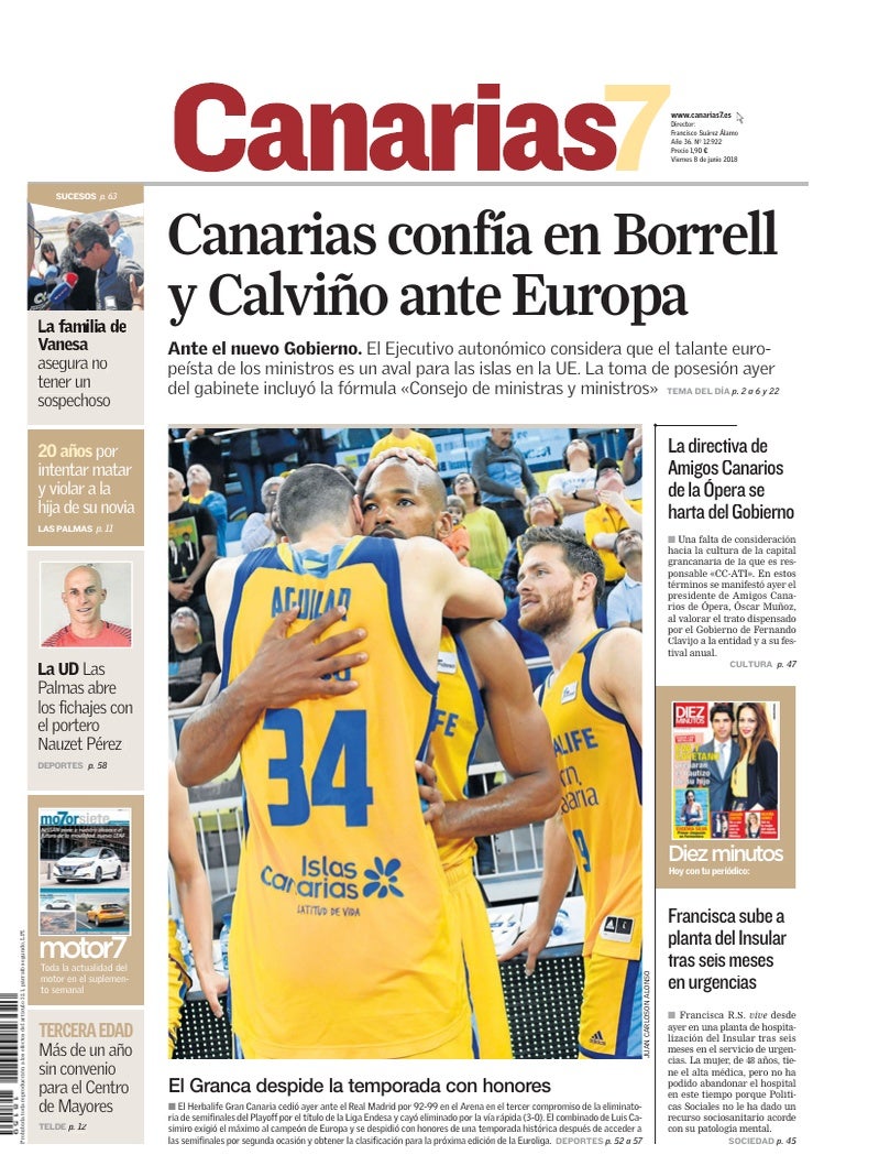 Portada Canarias7 08-06-2018