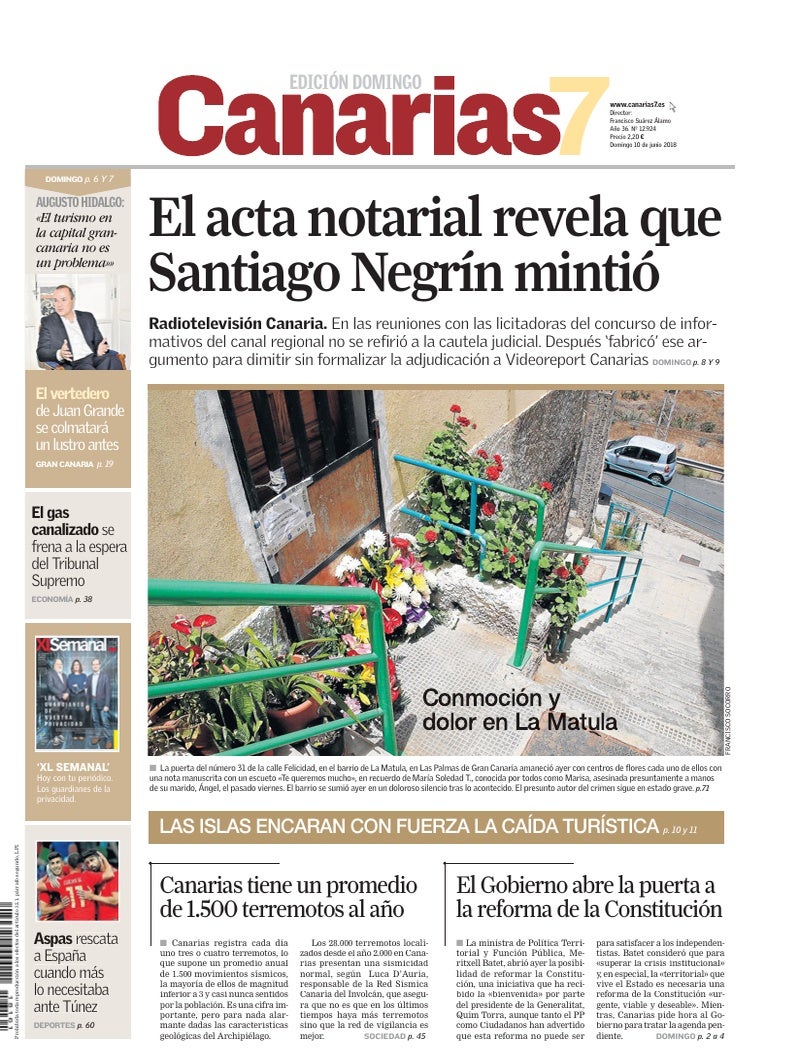 Portada Canarias7 10-06-2018