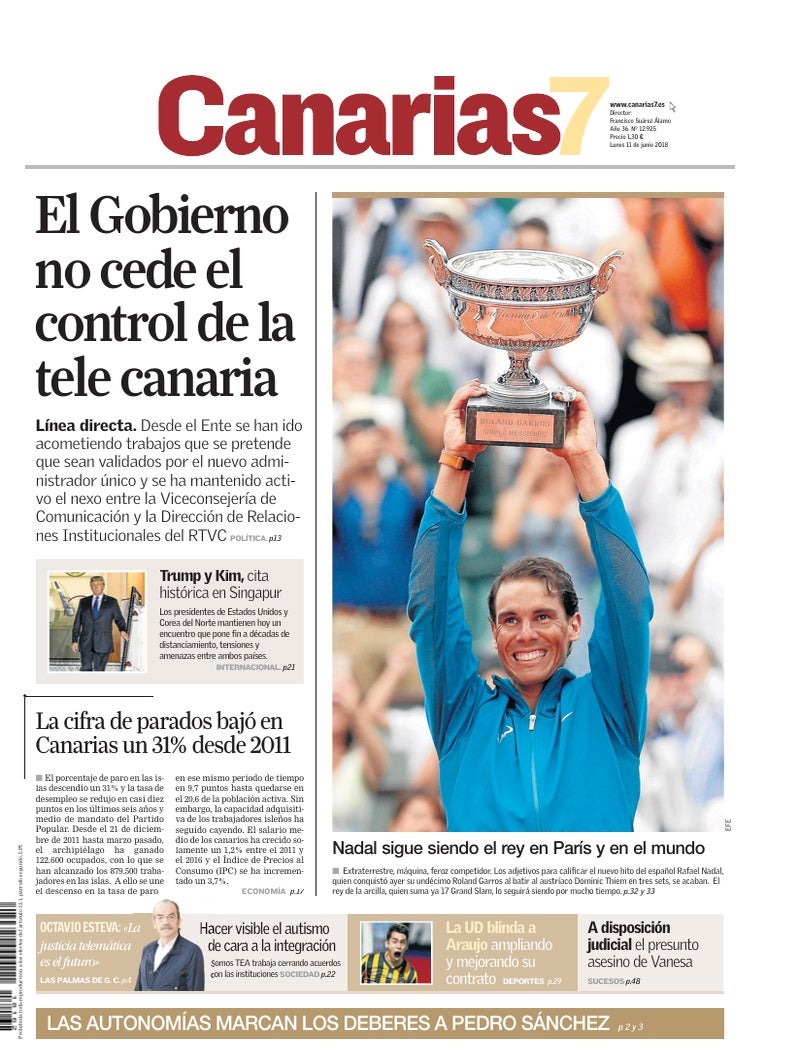 Portada Canarias7 11-06-2018