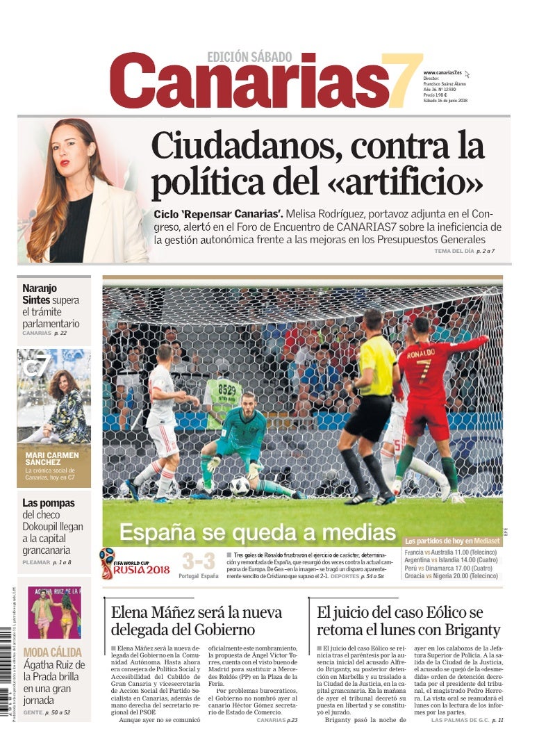 Portada Canarias7 16-06-2018