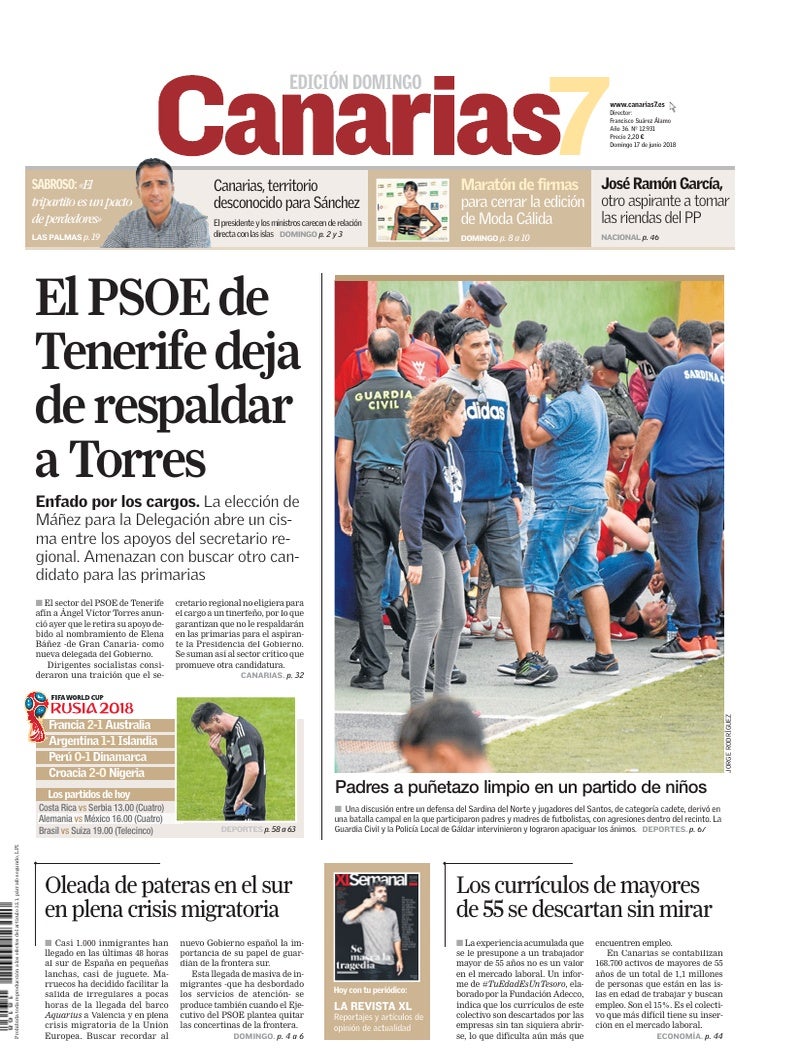Portada Canarias7 17-06-2018