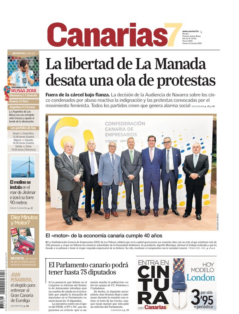Portada Canarias7 22-06-2018