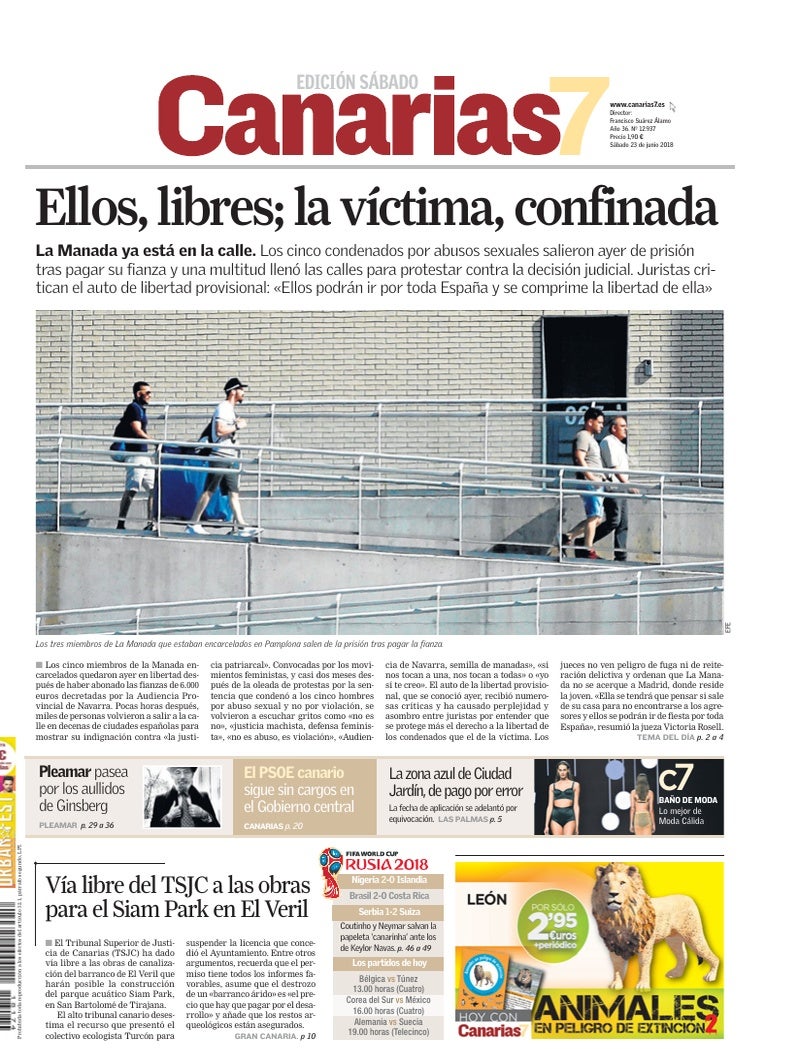 Portada Canarias7 23-06-2018