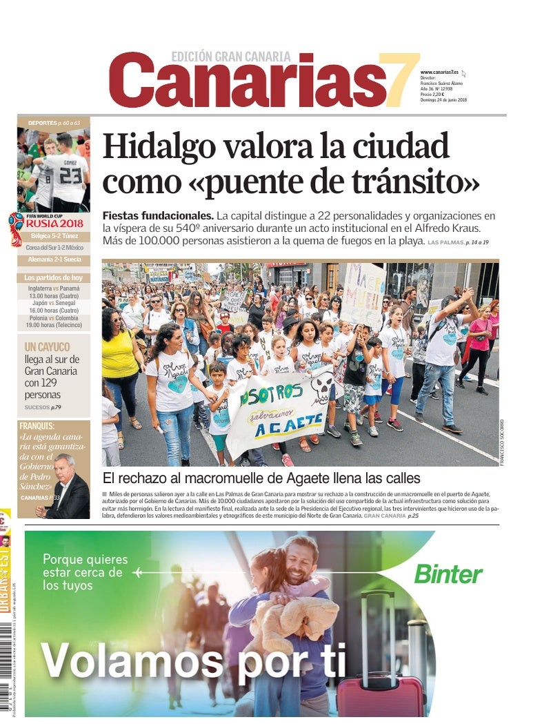 Portada Canarias7 24-06-2018