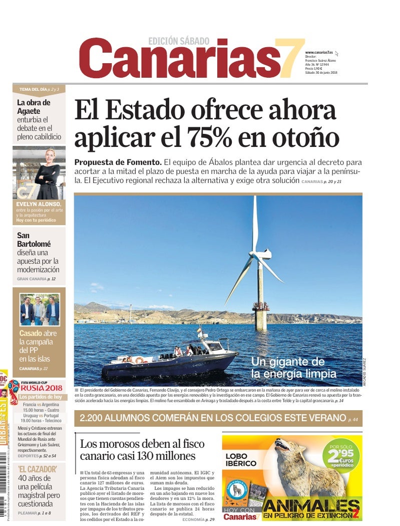 Portada Canarias7 30-06-2018